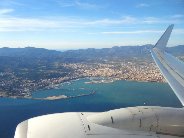 Plane views of a Spanish coastal town